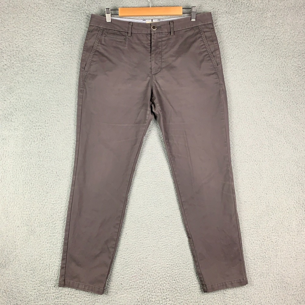 Perk Feel Good Chinos Mens 34x30 Faded Gray Stretch Lightweight Slim Fit Pants